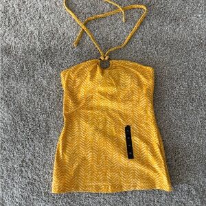 Golden strappy halter top